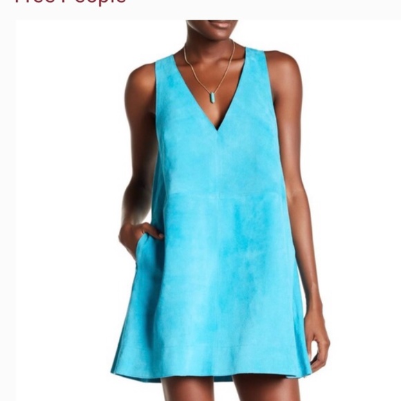 COPY - Free People Turquoise Cow Suede Dress - Picture 1 of 2